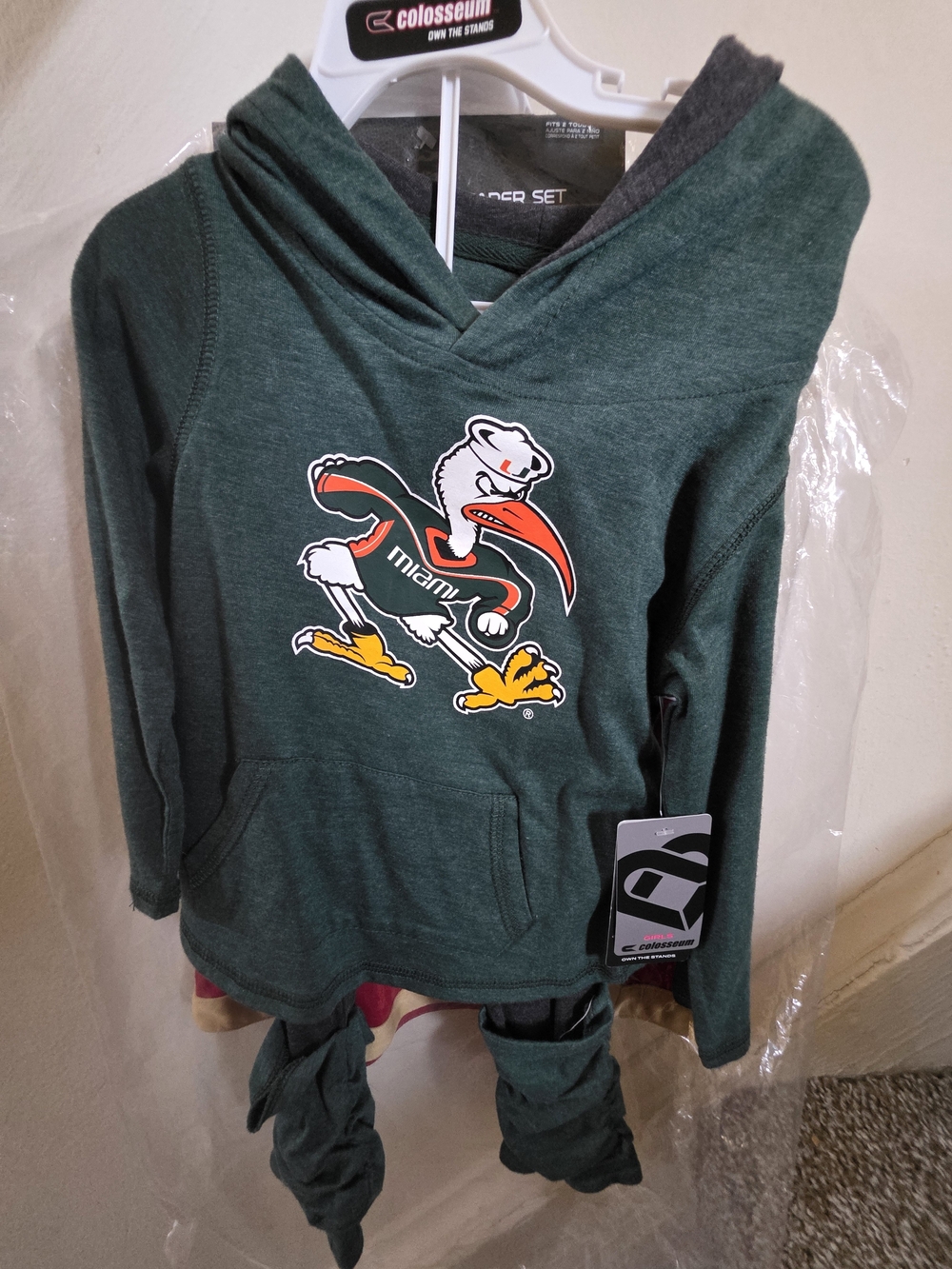 Colosseum Dark Green Miami Hurricanes Hoodie Set